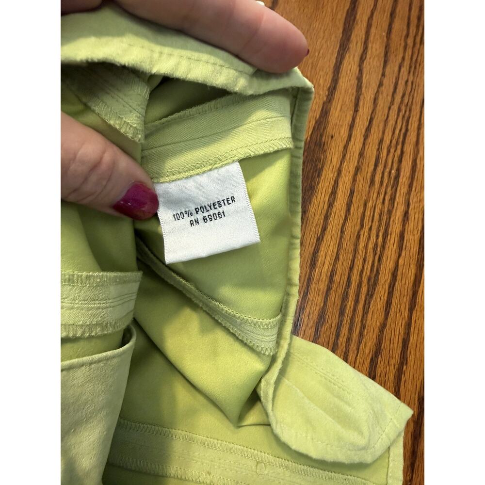 Talbots Faux Suede Women’s Size LButton Down Blouse Long Sleeve Green - Picture 3 of 5